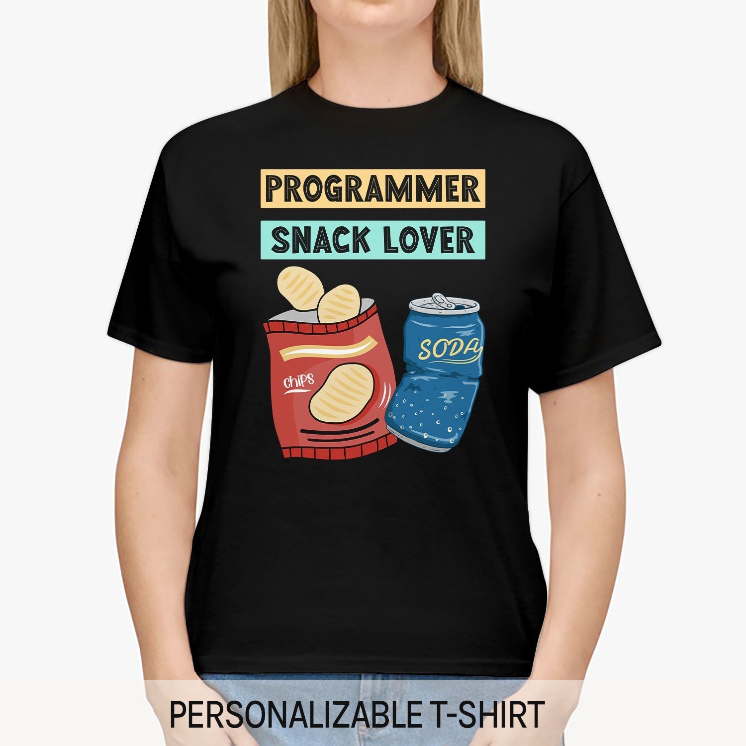 Programmer: Snack Lover - Personalized Birthday gift for Software Engineer - Custom Tshirt - Elizabeth Fashions