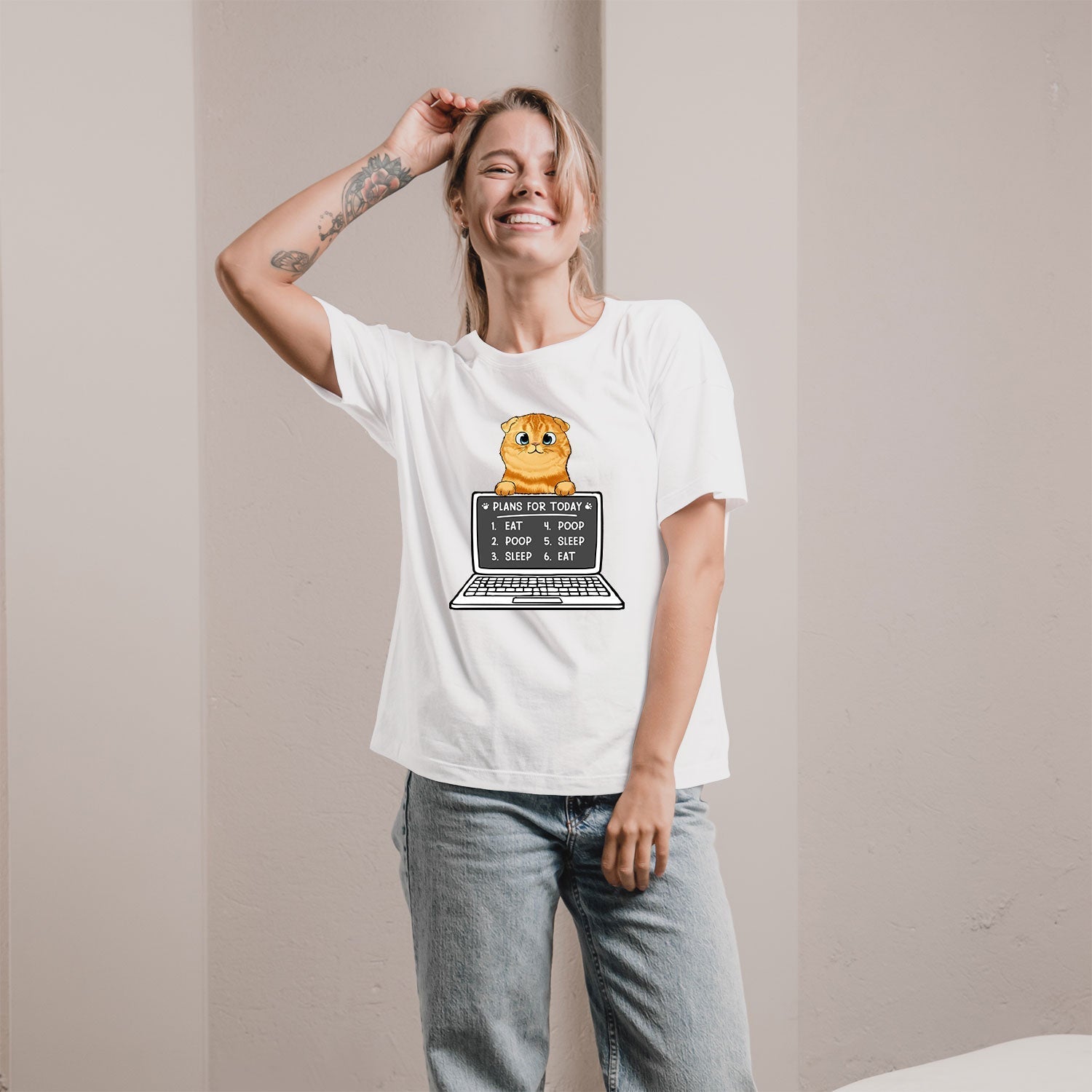 Plans for Today Cat - Personalized Birthday gift for Software Engineer - Custom Tshirt - Elizabeth Fashions