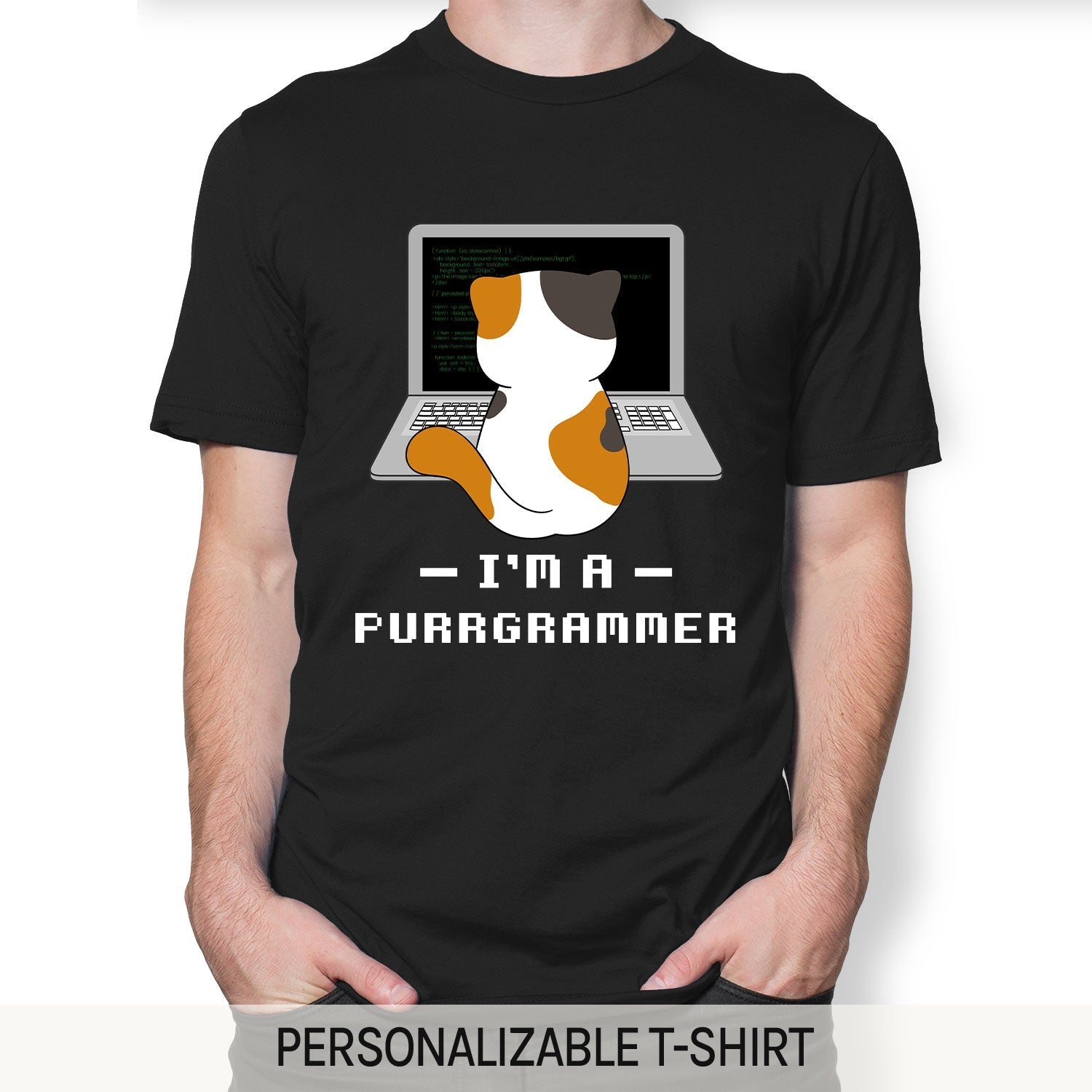 I'm A Purrgrammer - Personalized Birthday gift for Software Engineer - Custom Tshirt - Elizabeth Fashions