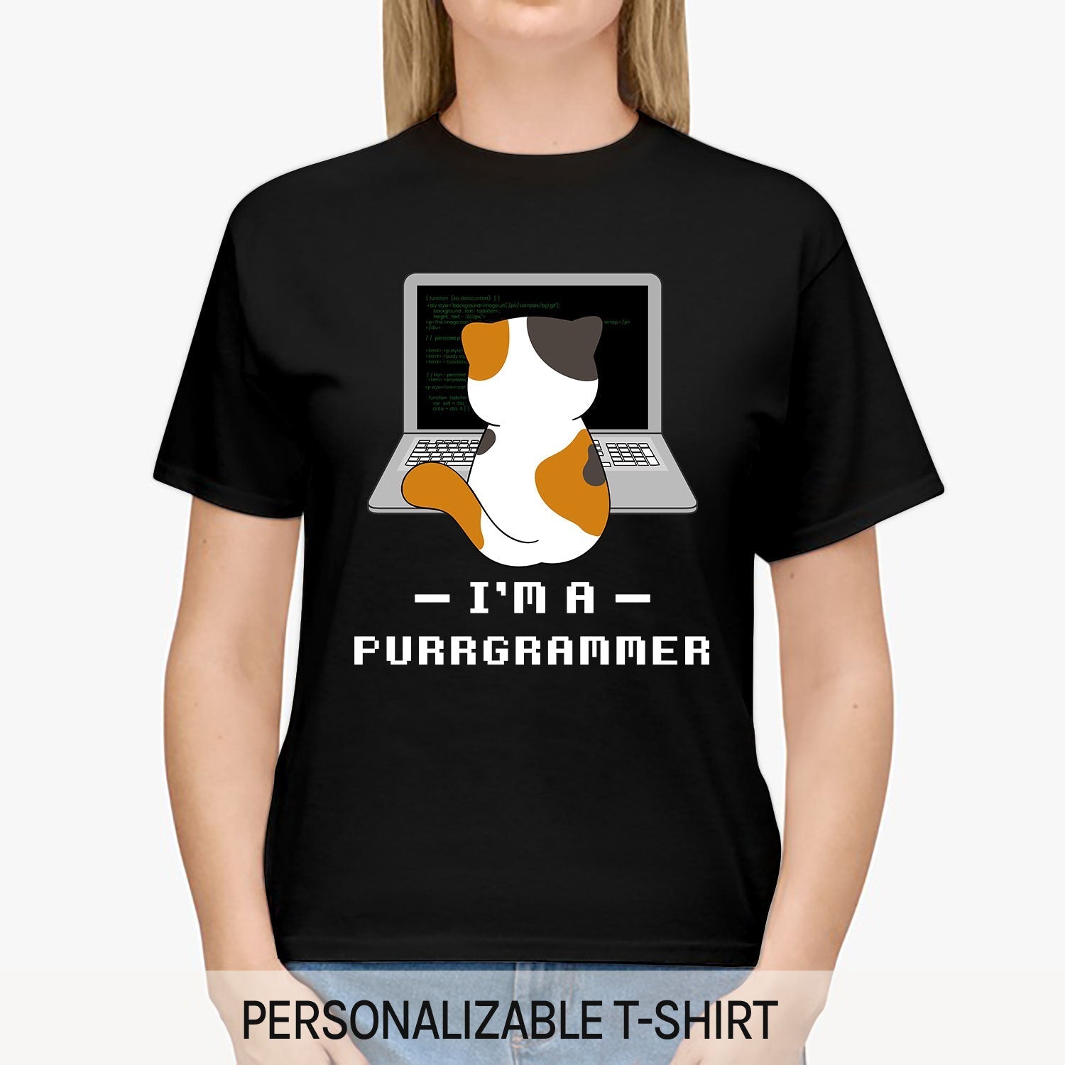 I'm A Purrgrammer - Personalized Birthday gift for Software Engineer - Custom Tshirt - Elizabeth Fashions