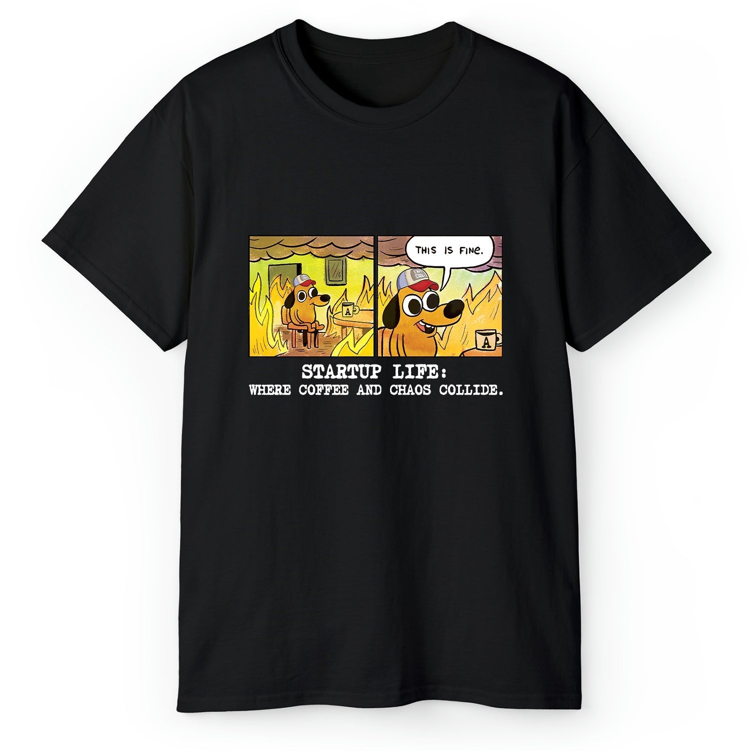 Startup life: Where coffee and chaos collide - Personalized Birthday gift For Startup Founder - Custom Tshirt - Elizabeth Fashions