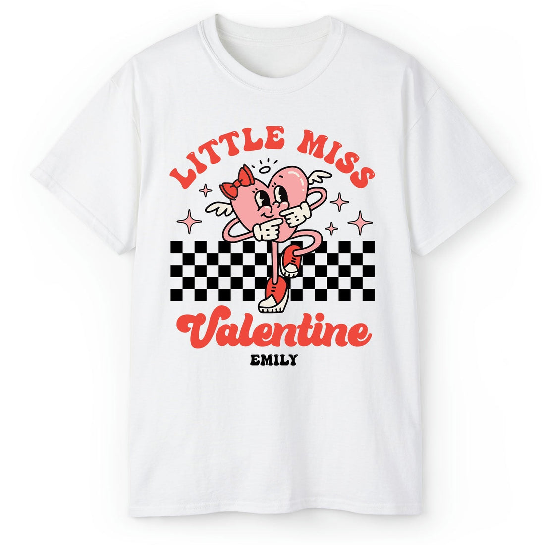 Little Miss Valentine - Personalized Valentine's Day gift For Daughter or Granddaughter - Custom Tshirt - Elizabeth Fashions