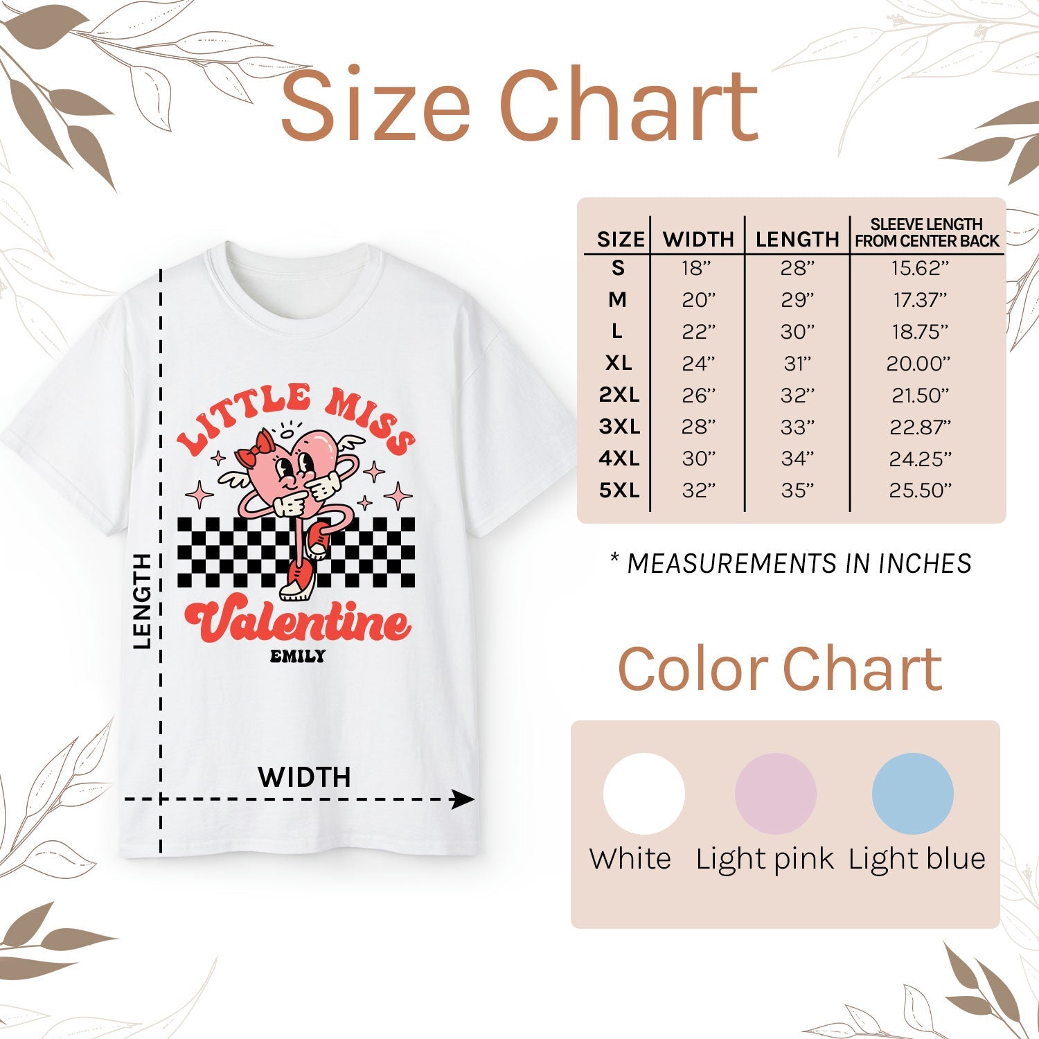Little Miss Valentine - Personalized Valentine's Day gift For Daughter or Granddaughter - Custom Tshirt - Elizabeth Fashions