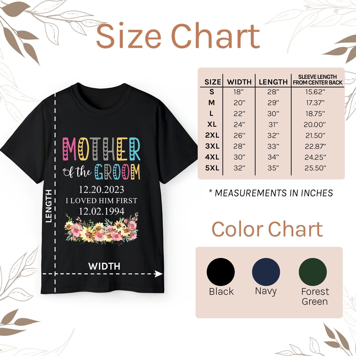 Mother Of The Groom Present - Personalized Wedding gift For Mother Of The Groom - Custom Tshirt - Elizabeth Fashions