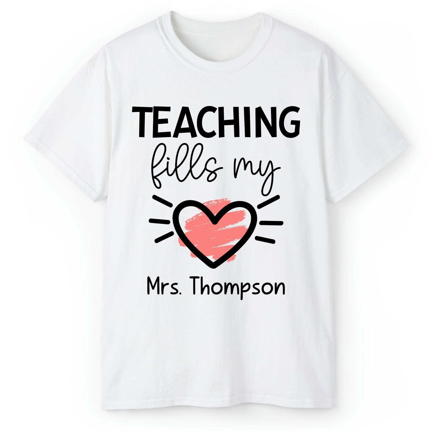 Valentine Present For Teacher - Personalized Valentine's Day gift For Teacher - Custom Tshirt - Elizabeth Fashions