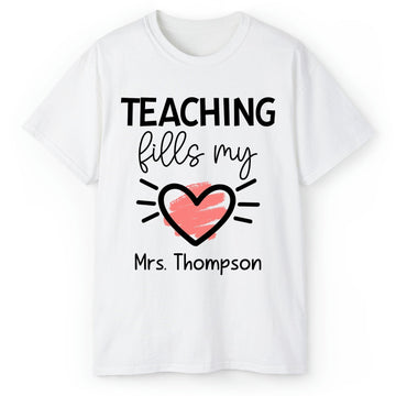 Valentine Present For Teacher - Personalized Valentine's Day gift For Teacher - Custom Tshirt - Elizabeth Fashions