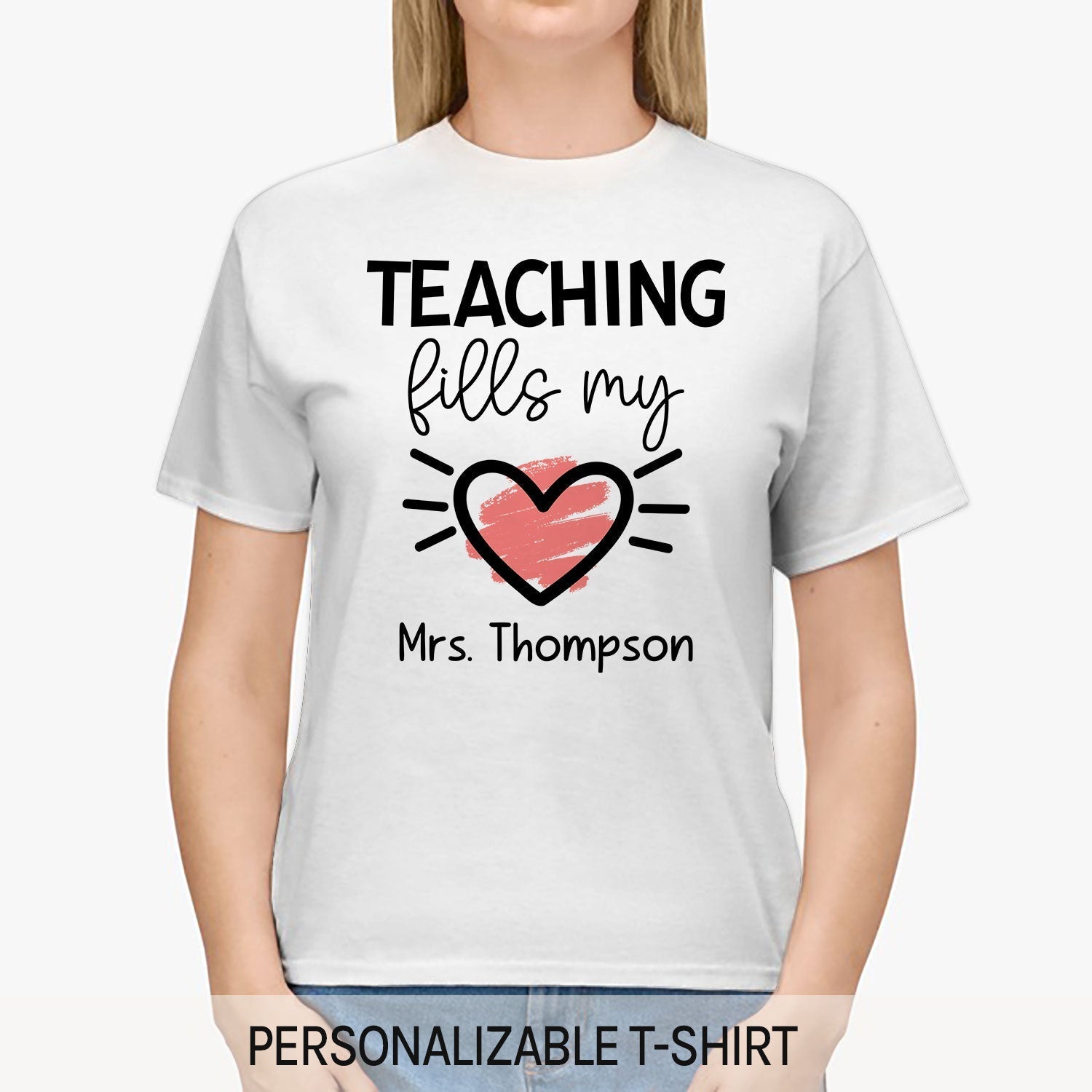 Valentine Present For Teacher - Personalized Valentine's Day gift For Teacher - Custom Tshirt - Elizabeth Fashions