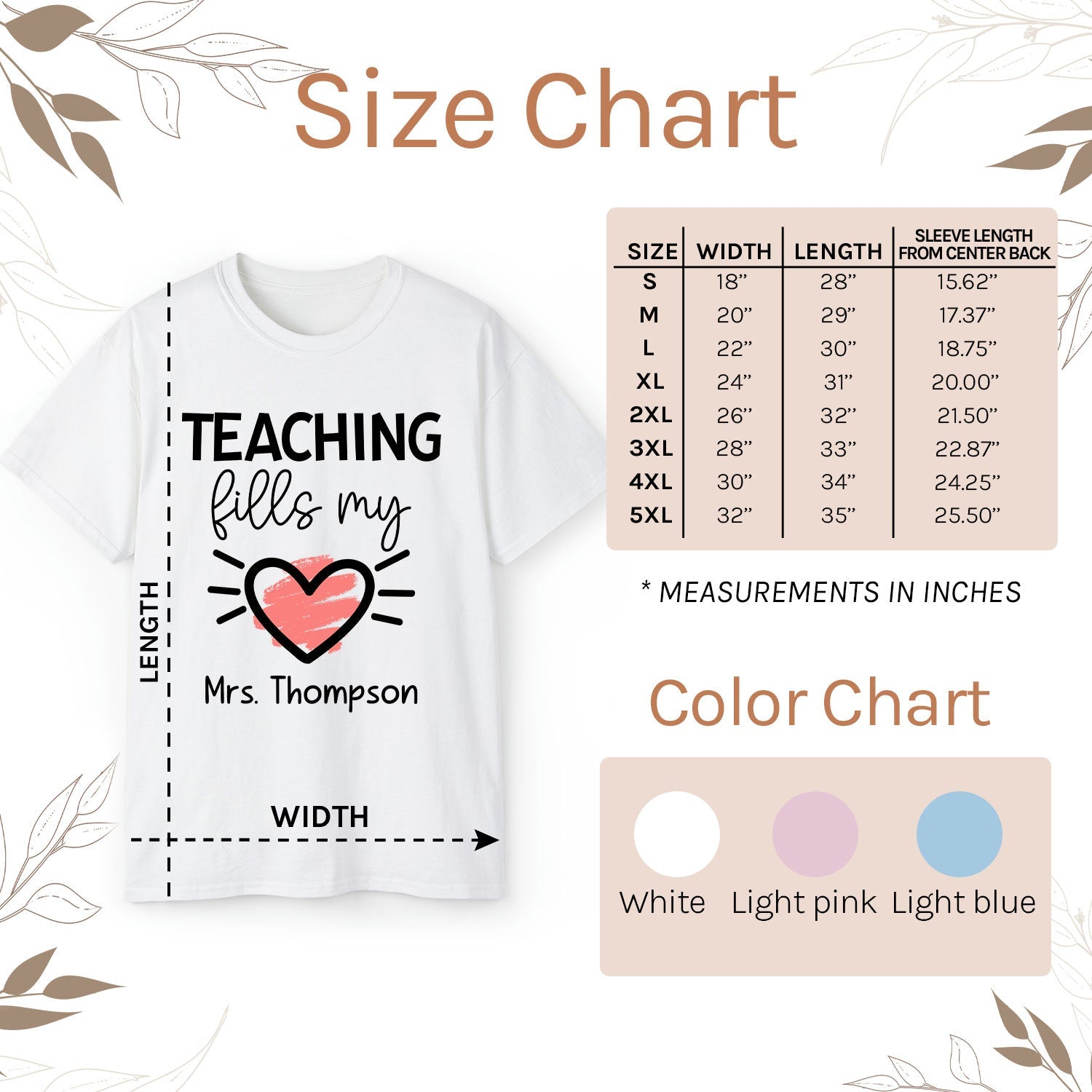 Valentine Present For Teacher - Personalized Valentine's Day gift For Teacher - Custom Tshirt - Elizabeth Fashions