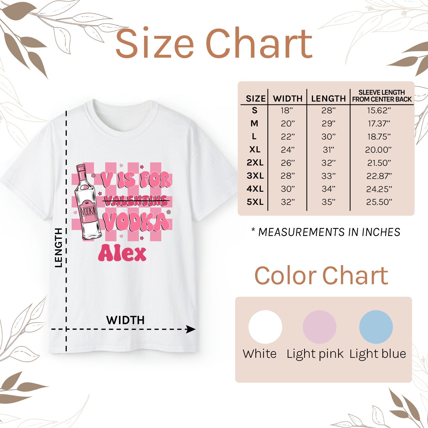 V Is For Vodka - Personalized Anti-Valentine's Day gift For Friends - Custom Tshirt - Elizabeth Fashions