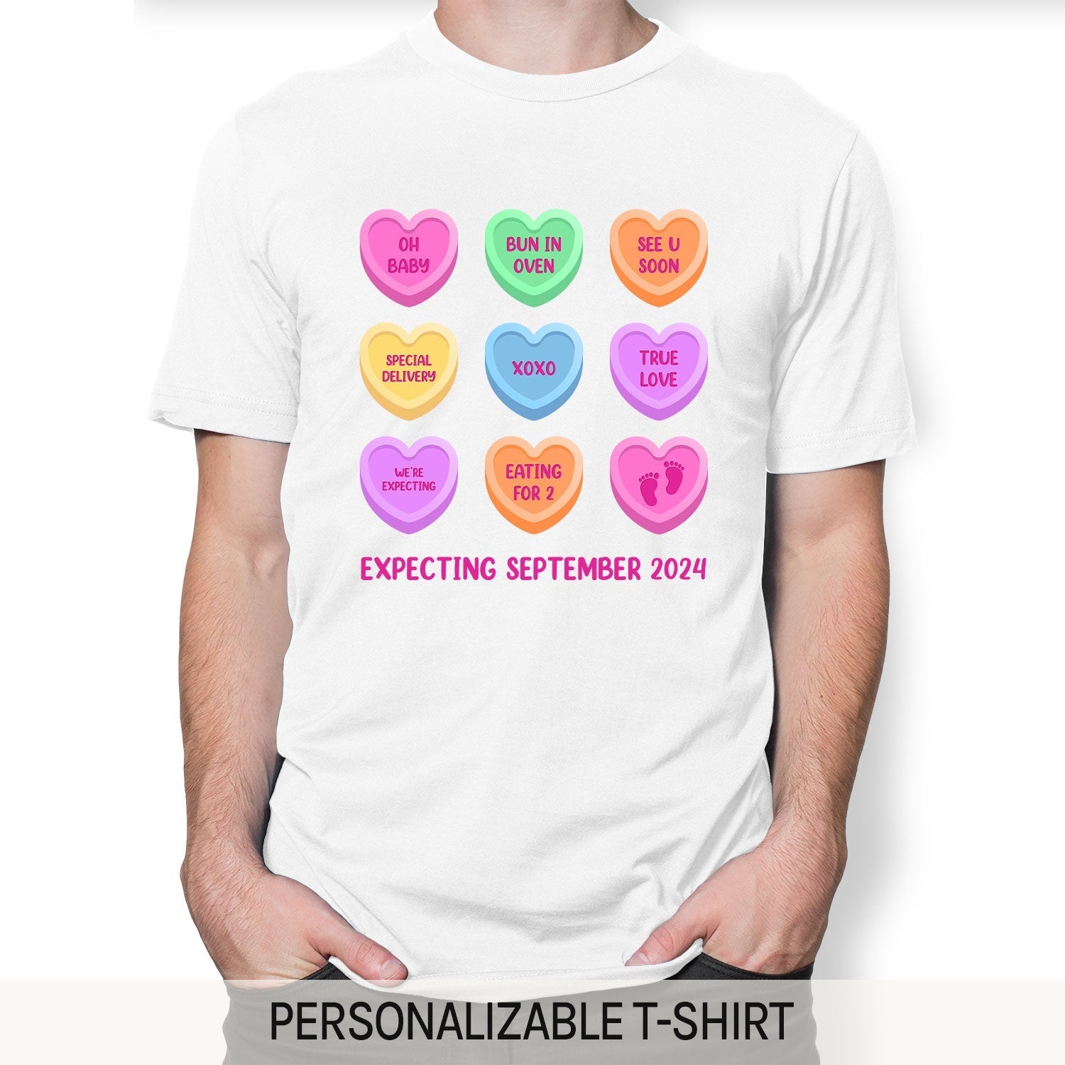 Pregnancy Valentine Shirt - Personalized Valentine's Day Pregnancy Announcement gift For Family - Custom Tshirt - Elizabeth Fashions