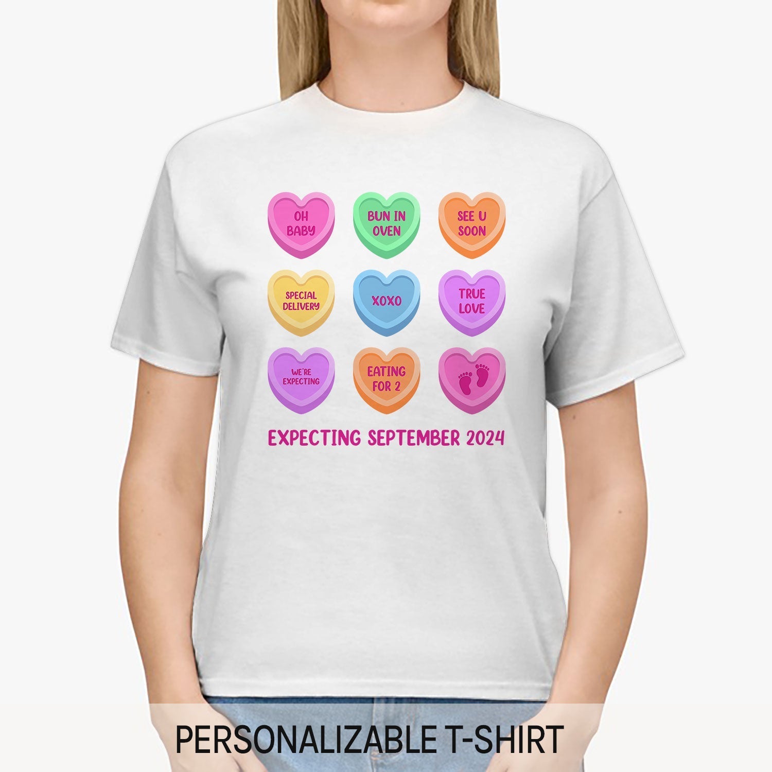 Pregnancy Valentine Shirt - Personalized Valentine's Day Pregnancy Announcement gift For Family - Custom Tshirt - Elizabeth Fashions