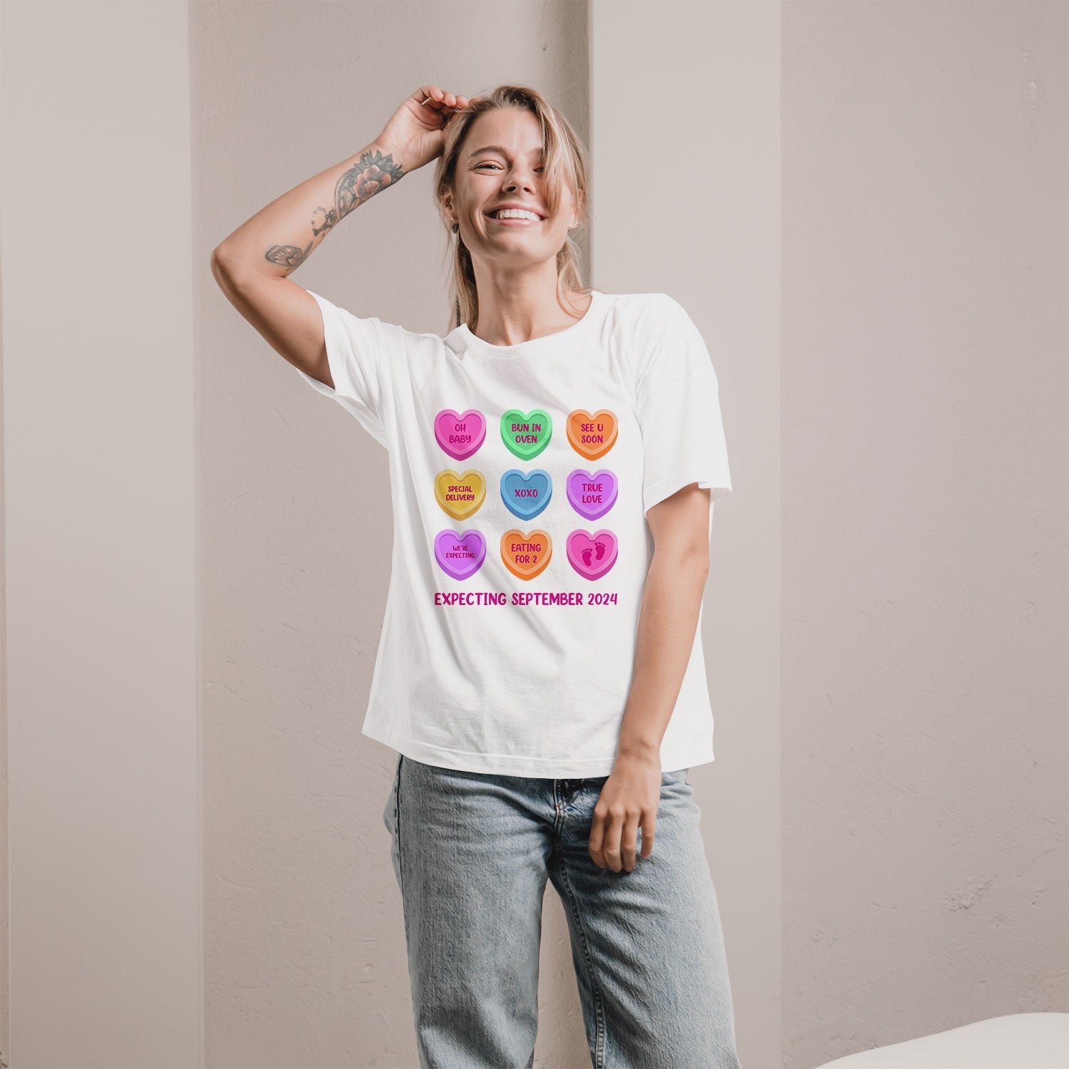 Pregnancy Valentine Shirt - Personalized Valentine's Day Pregnancy Announcement gift For Family - Custom Tshirt - Elizabeth Fashions