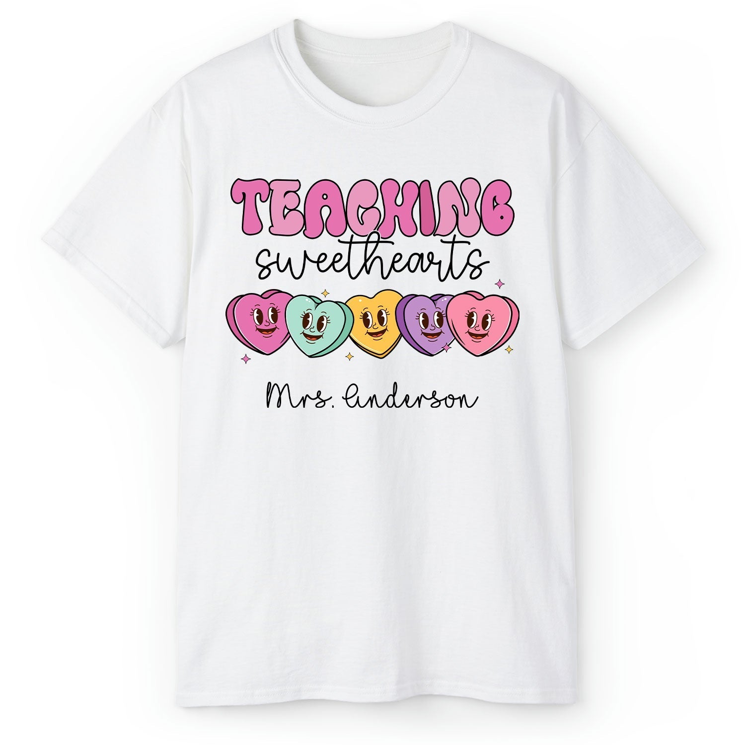 Teaching Sweethearts - Personalized Valentine's Day gift For Teacher - Custom Tshirt - Elizabeth Fashions