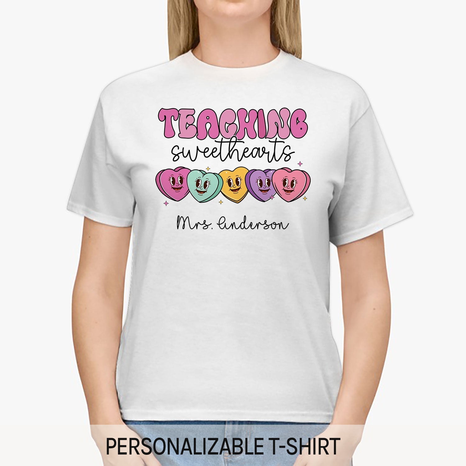 Teaching Sweethearts - Personalized Valentine's Day gift For Teacher - Custom Tshirt - Elizabeth Fashions