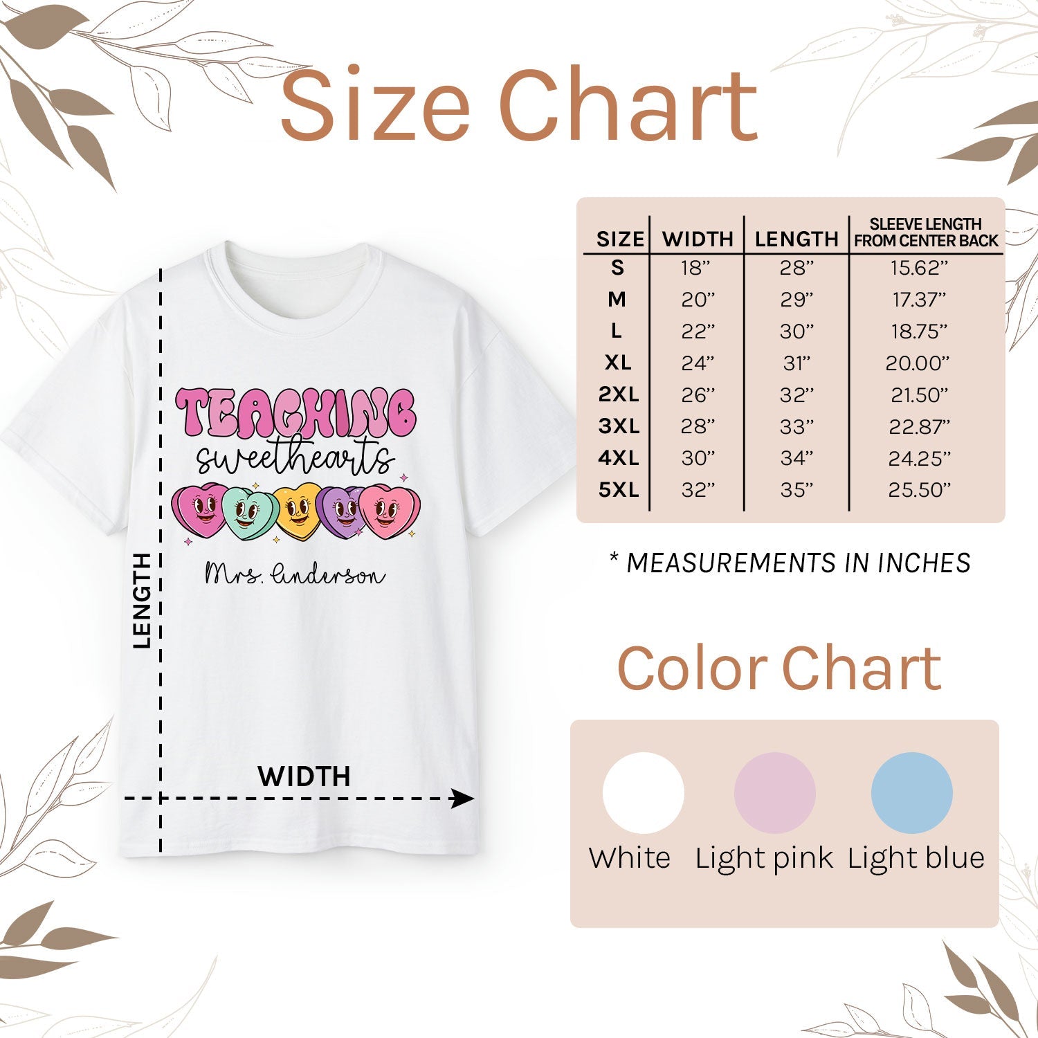 Teaching Sweethearts - Personalized Valentine's Day gift For Teacher - Custom Tshirt - Elizabeth Fashions