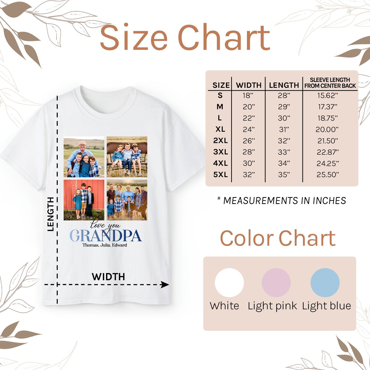 Love You Grandpa - Personalized Father's Day, Birthday, Valentine's Day or Christmas gift For Grandpa - Custom Tshirt - Elizabeth Fashions