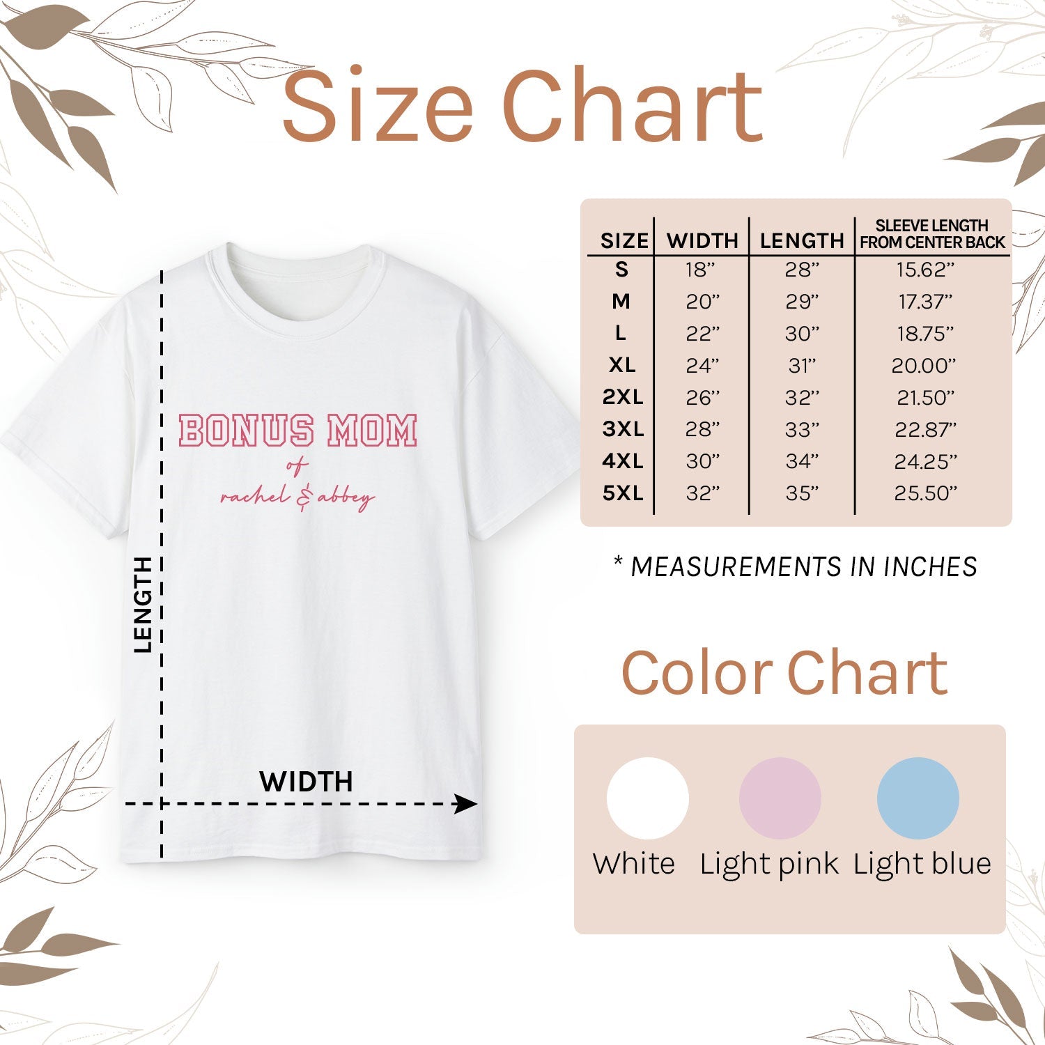 Bonus Mom - Personalized gift For Bonus Mom - Custom Tshirt - Elizabeth Fashions