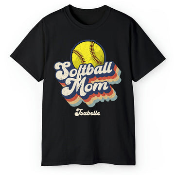 Softball Mom - Personalized gift For Softball Mom - Custom Tshirt - Elizabeth Fashions