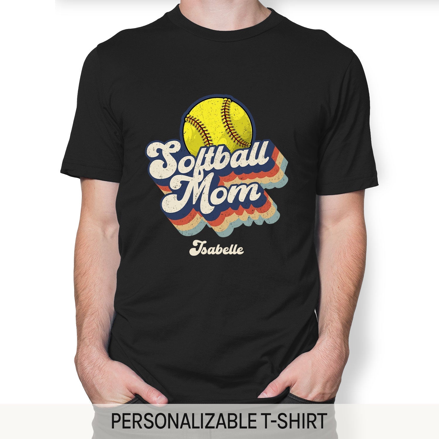 Softball Mom - Personalized gift For Softball Mom - Custom Tshirt - Elizabeth Fashions