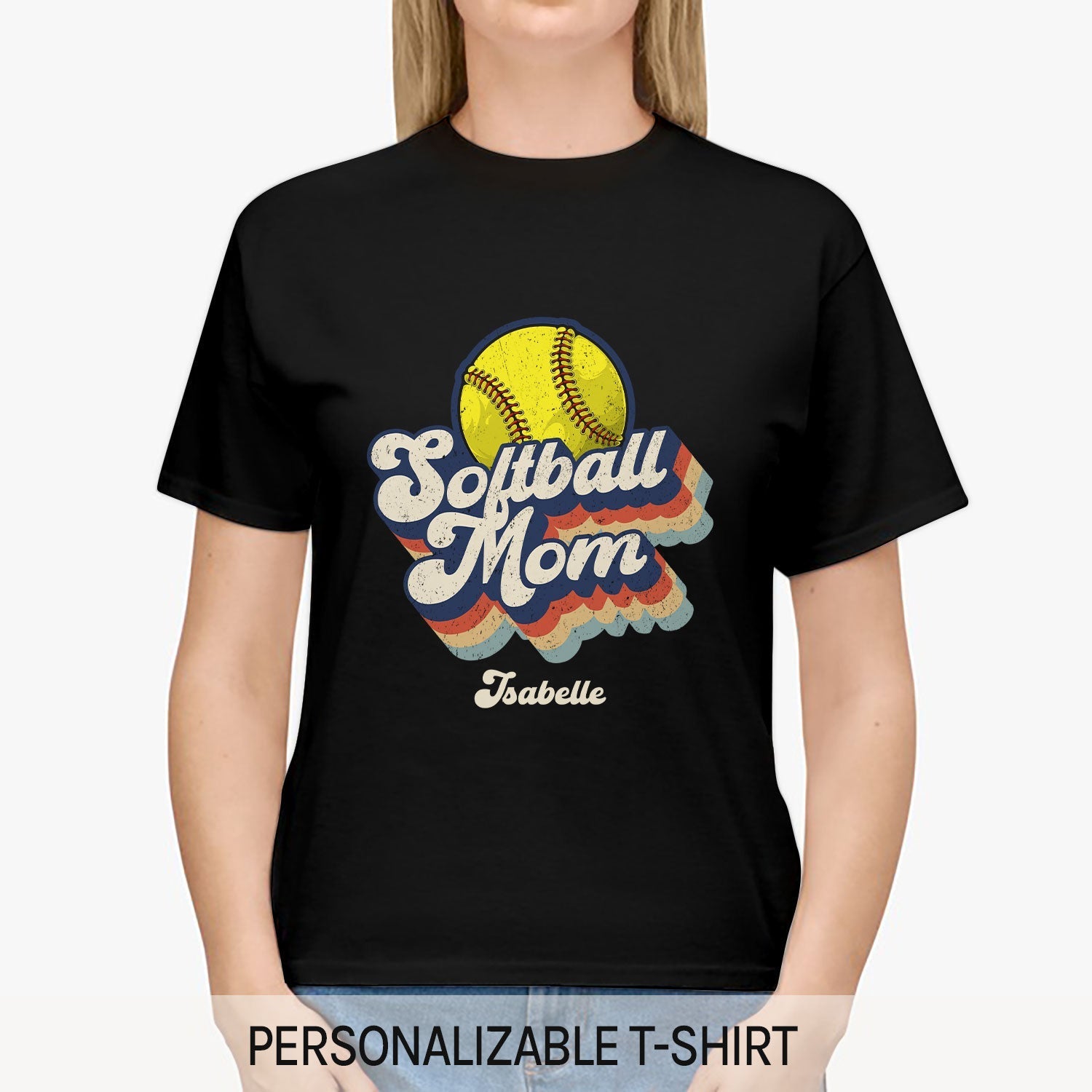 Softball Mom - Personalized gift For Softball Mom - Custom Tshirt - Elizabeth Fashions