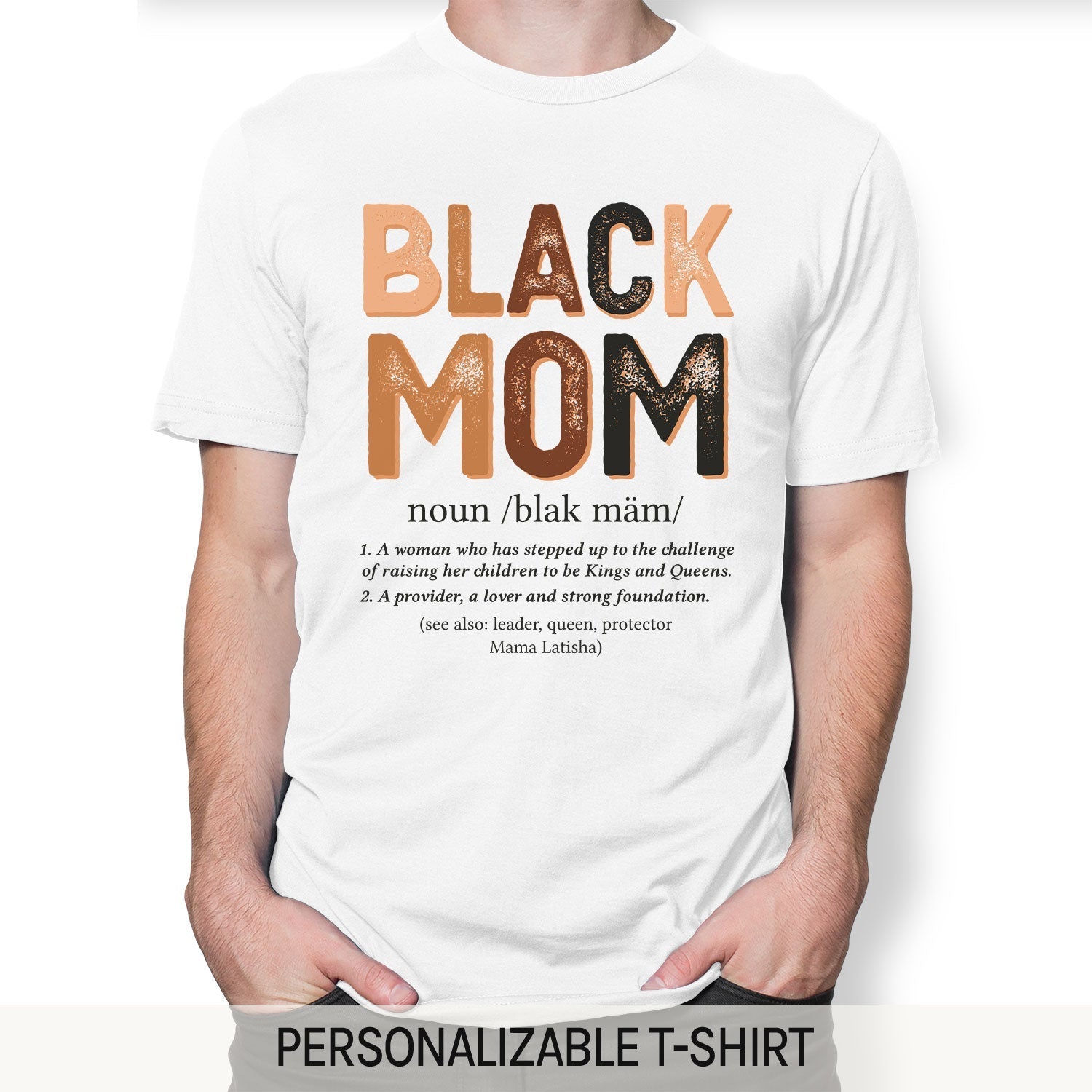 Black Mom - Personalized gift For Black Mom - Custom Tshirt - Elizabeth Fashions