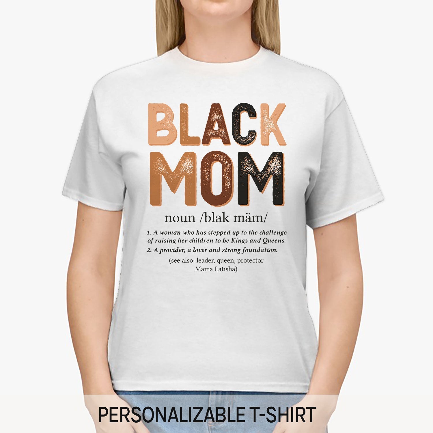 Black Mom - Personalized gift For Black Mom - Custom Tshirt - Elizabeth Fashions