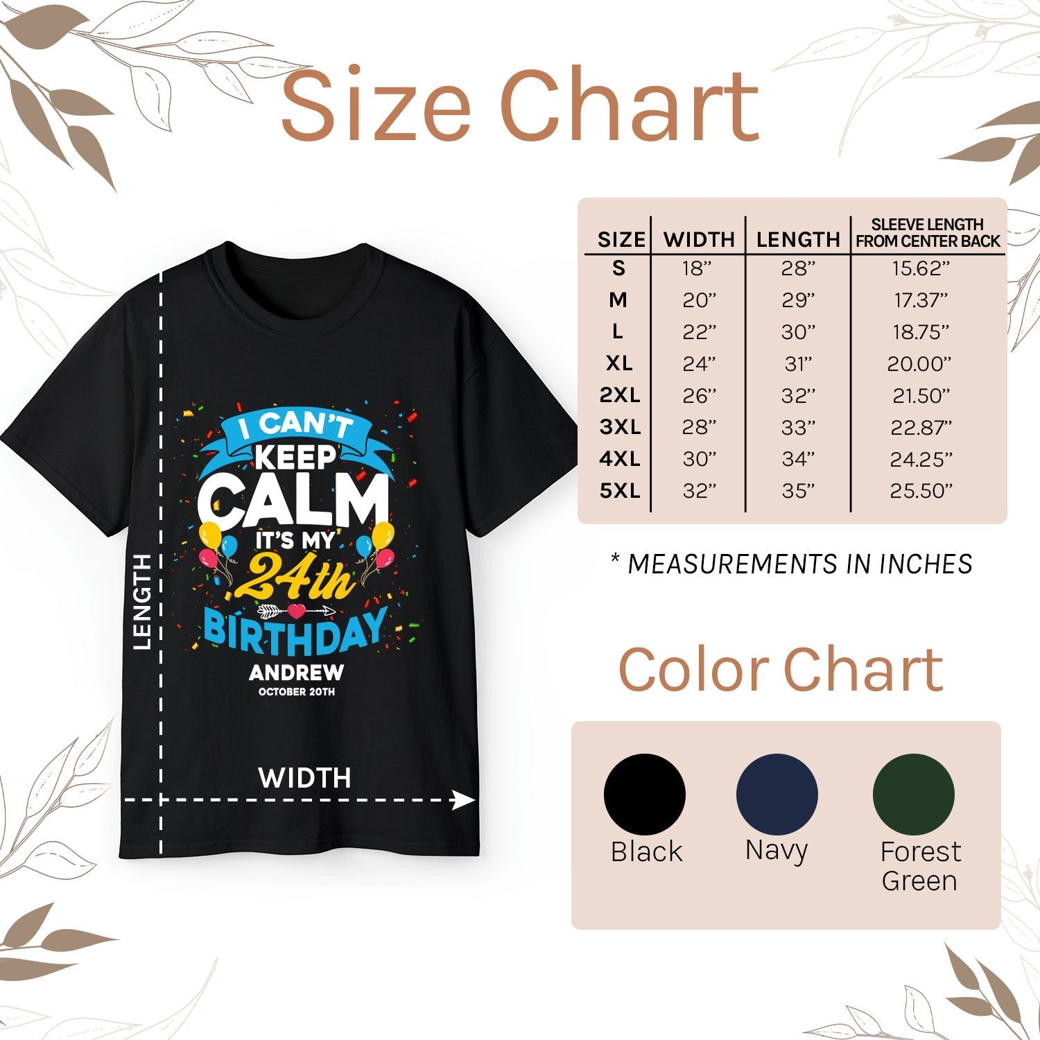 I Can't Keep Calm It's My 24th Birthday - Personalized 24th Birthday gift For Myself - Custom Tshirt - Elizabeth Fashions