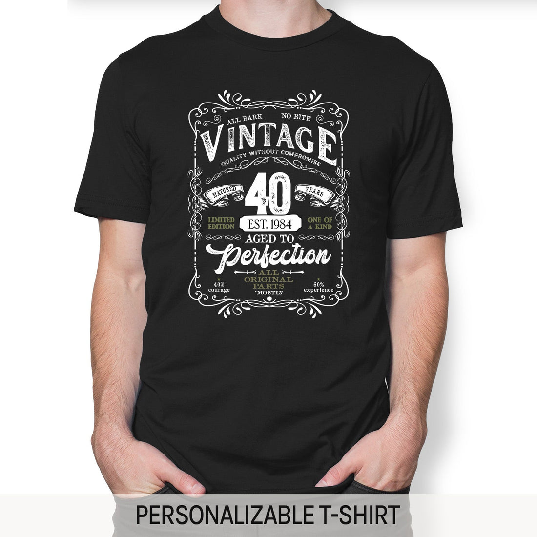 Matured 40 Years - Personalized 40th Birthday gift For 40 Year Old Men - Custom Tshirt - Elizabeth Fashions