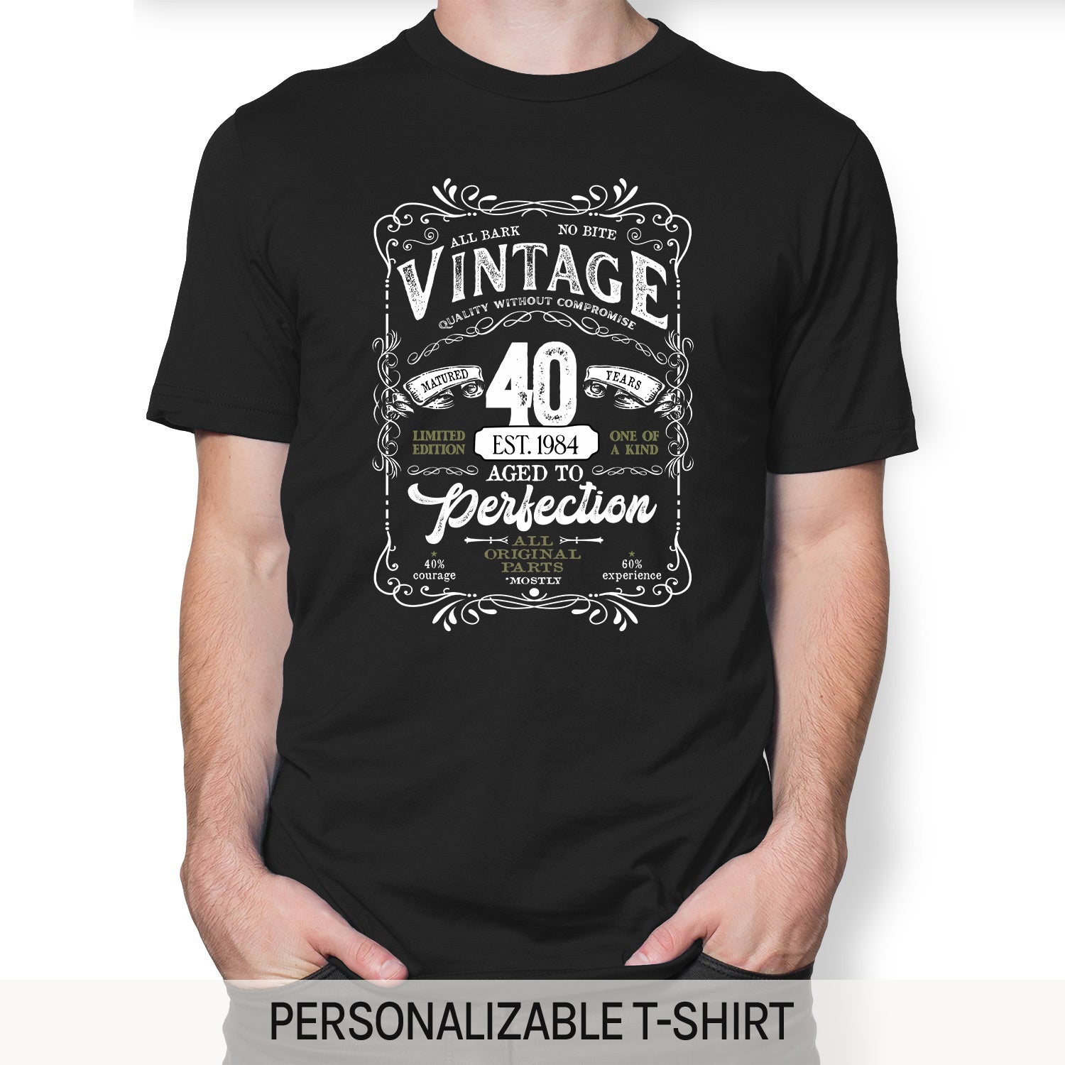 Matured 40 Years - Personalized 40th Birthday gift For 40 Year Old Men - Custom Tshirt - Elizabeth Fashions
