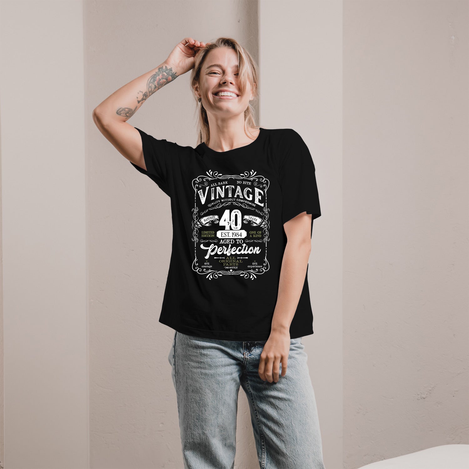 Matured 40 Years - Personalized 40th Birthday gift For 40 Year Old Men - Custom Tshirt - Elizabeth Fashions