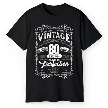 Matured 80 Years - Personalized 80th Birthday gift For 80 Year Old Men - Custom Tshirt - Elizabeth Fashions