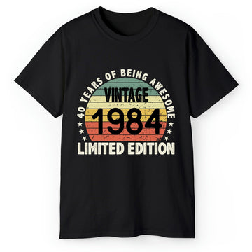 40 Years Of Being Awesome - Personalized 40th Birthday gift For 40 Year Old Men - Custom Tshirt - Elizabeth Fashions