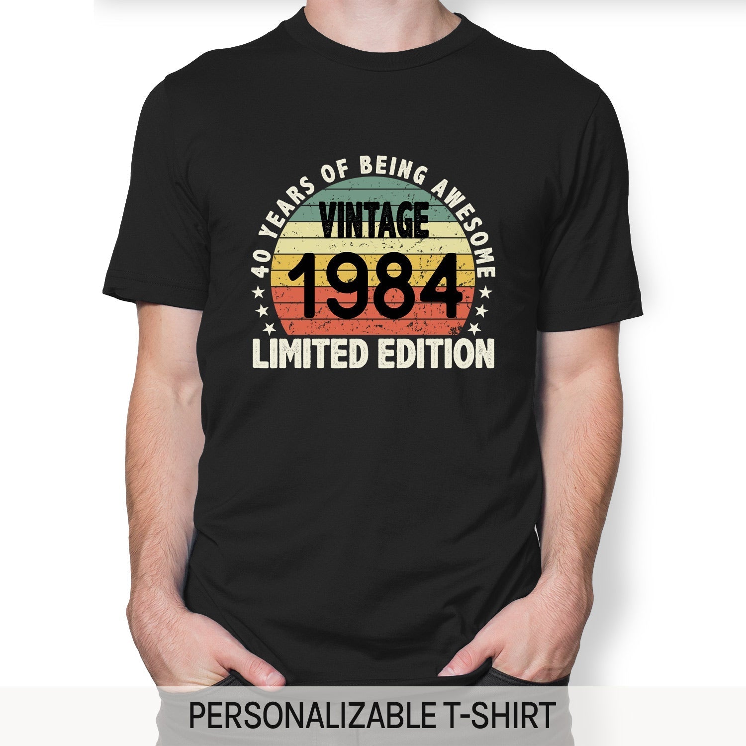 40 Years Of Being Awesome - Personalized 40th Birthday gift For 40 Year Old Men - Custom Tshirt - Elizabeth Fashions