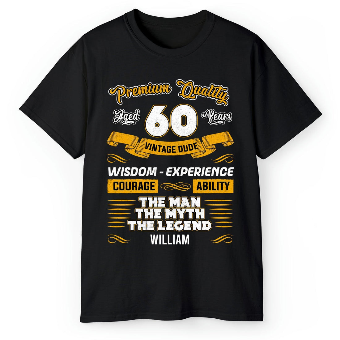 Premium Quality 60 Years - Personalized 60th Birthday gift For 60 Year Old - Custom Tshirt - Elizabeth Fashions