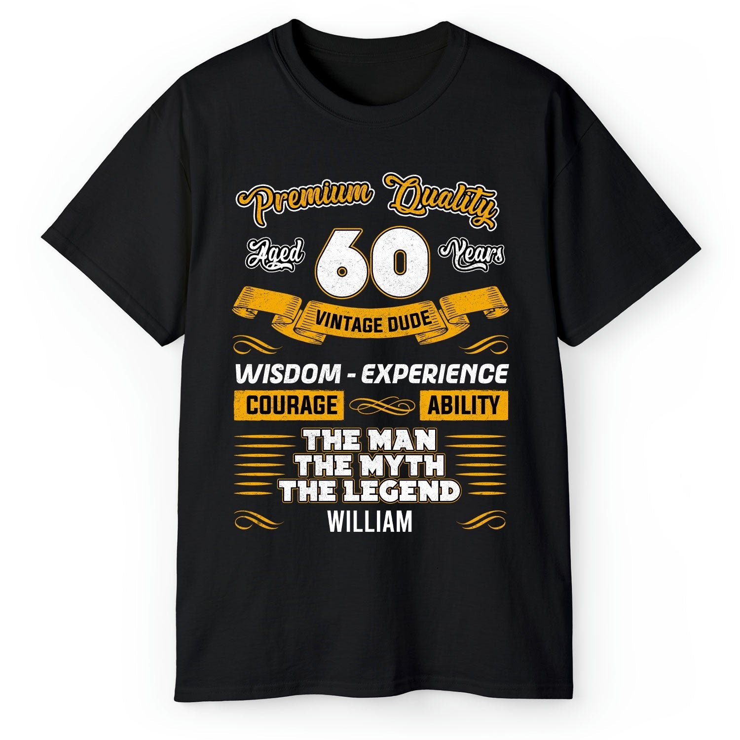 Premium Quality 60 Years - Personalized 60th Birthday gift For 60 Year Old - Custom Tshirt - Elizabeth Fashions