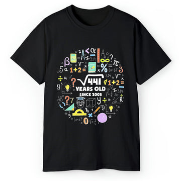 Square Root Of 441 Years Old - Personalized 21st Birthday gift For Math Lovers - Custom Tshirt - Elizabeth Fashions
