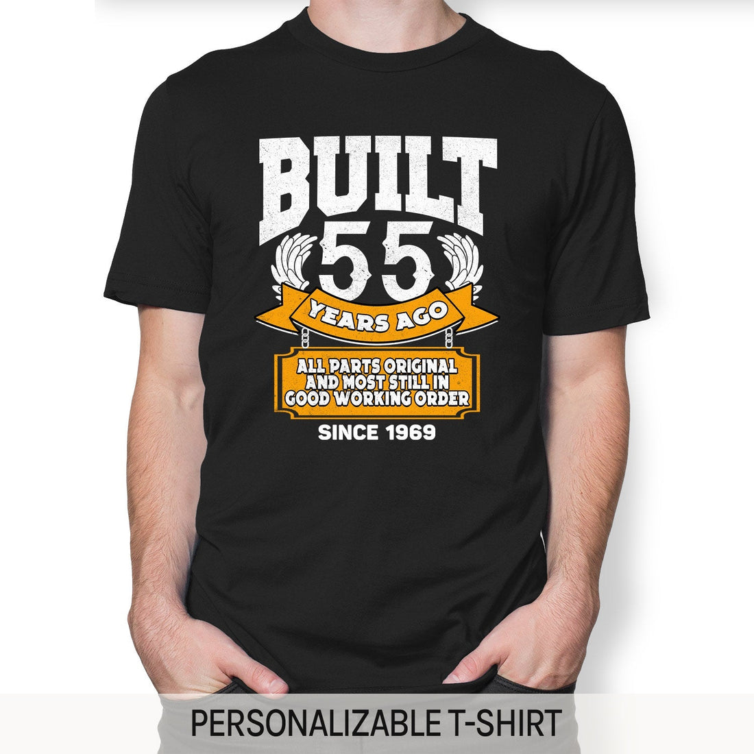 Built 55 Years Ago - Personalized 55th Birthday gift For 55 Year Old - Custom Tshirt - Elizabeth Fashions