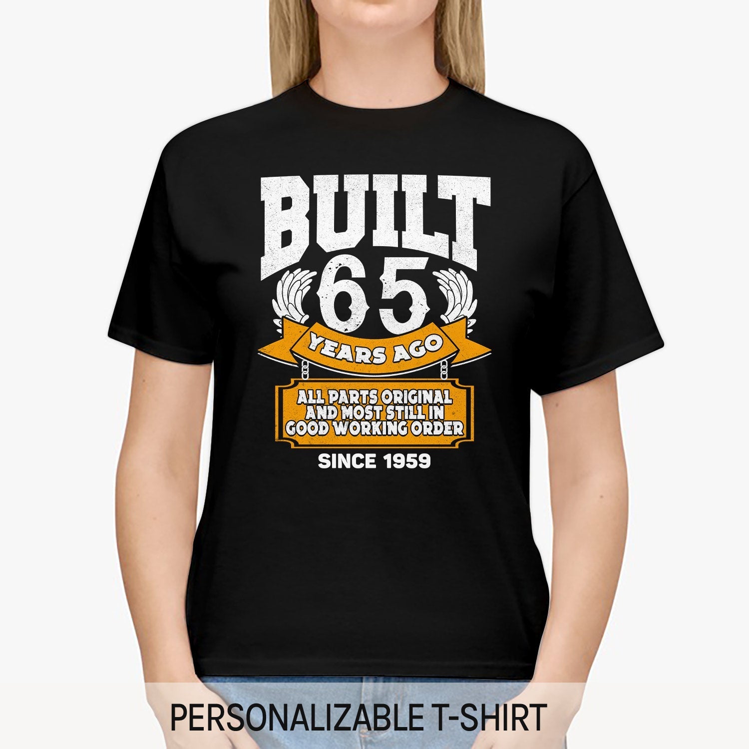 Built 65 Years Ago - Personalized 65th Birthday gift For 65 Year Old - Custom Tshirt - Elizabeth Fashions