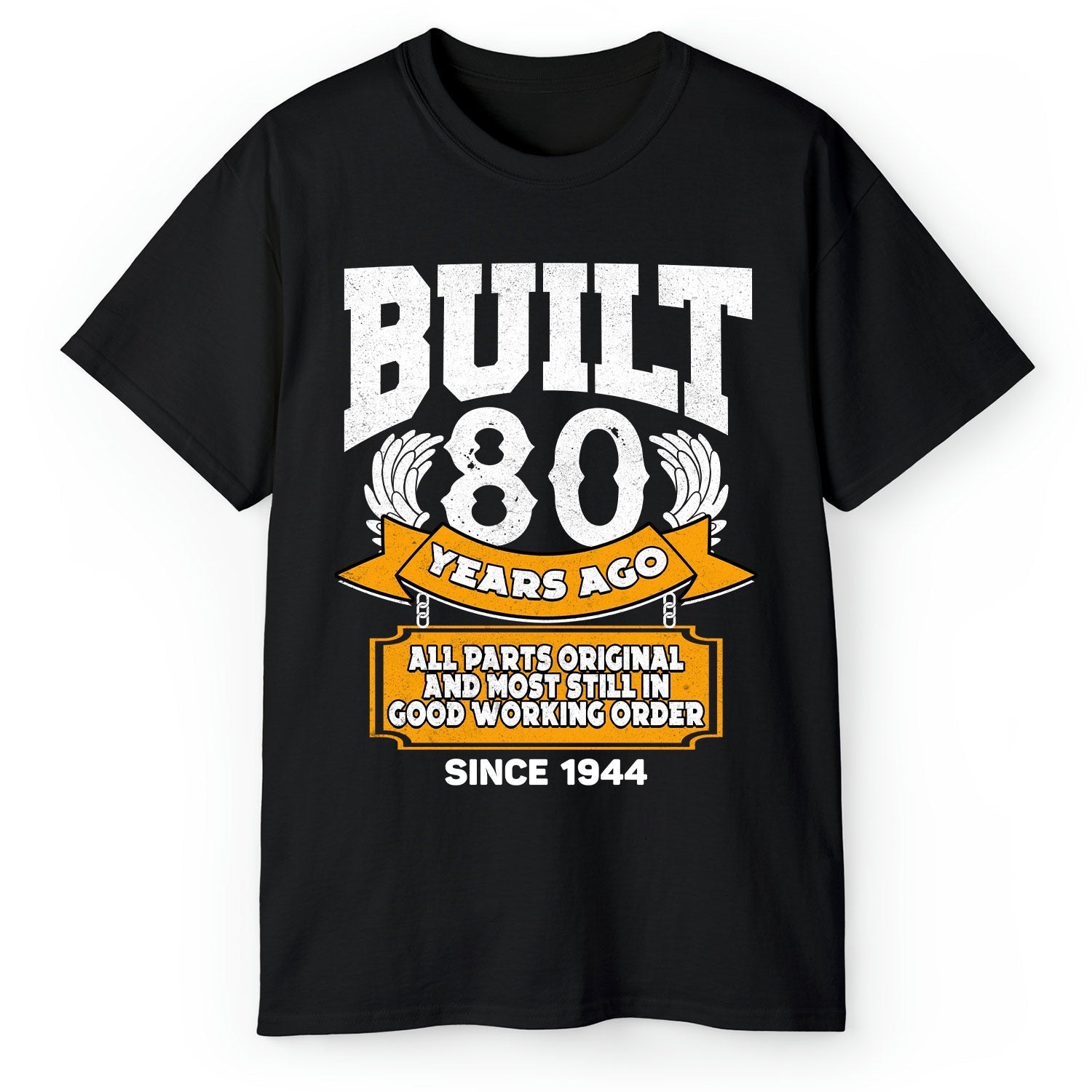 Built 80 Years Ago - Personalized 80th Birthday gift For 80 Year Old - Custom Tshirt - Elizabeth Fashions