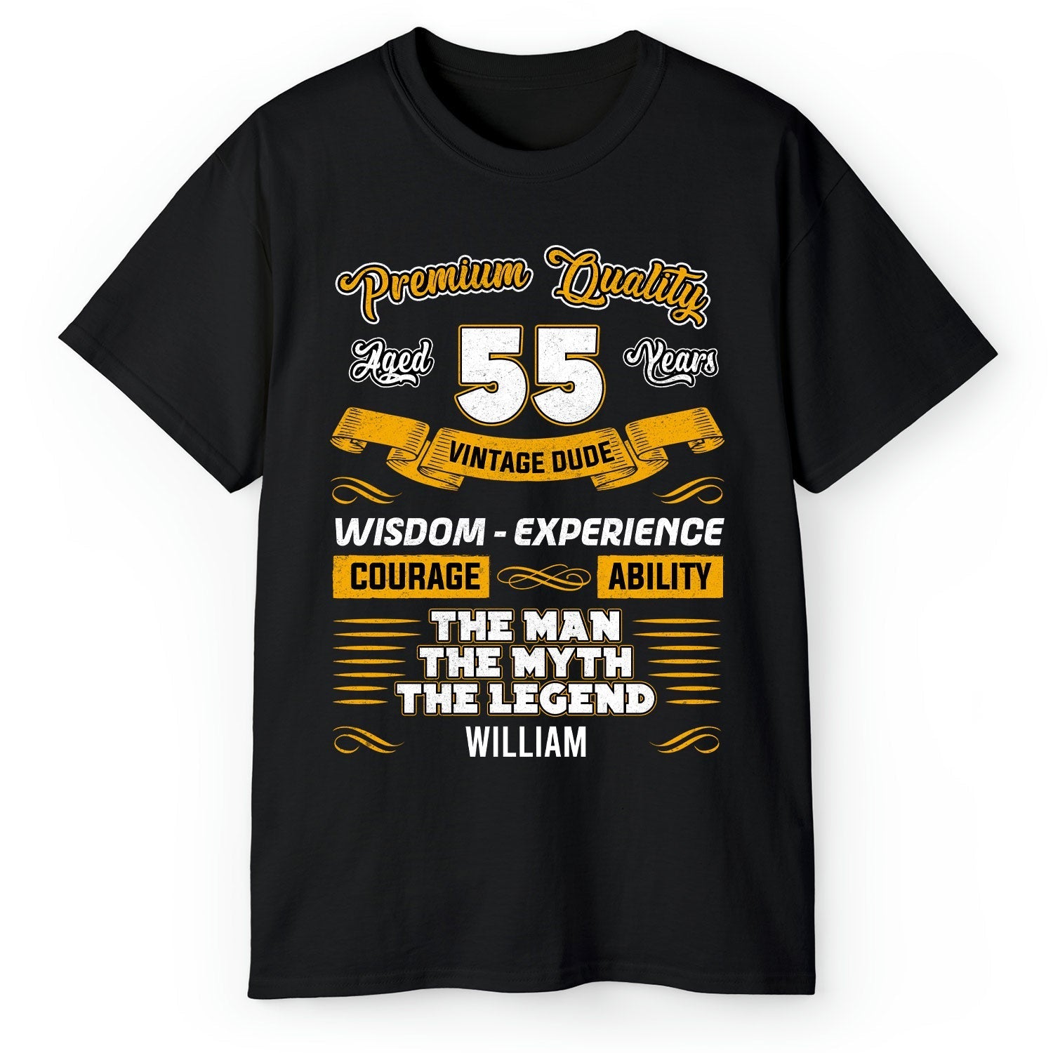 Premium Quality 55 Years - Personalized 55th Birthday gift For 55 Year Old - Custom Tshirt - Elizabeth Fashions