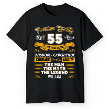 Premium Quality 55 Years - Personalized 55th Birthday gift For 55 Year Old - Custom Tshirt - Elizabeth Fashions