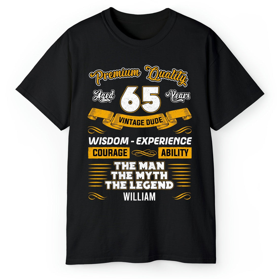Premium Quality 65 Years - Personalized 65th Birthday gift For 65 Year Old - Custom Tshirt - Elizabeth Fashions