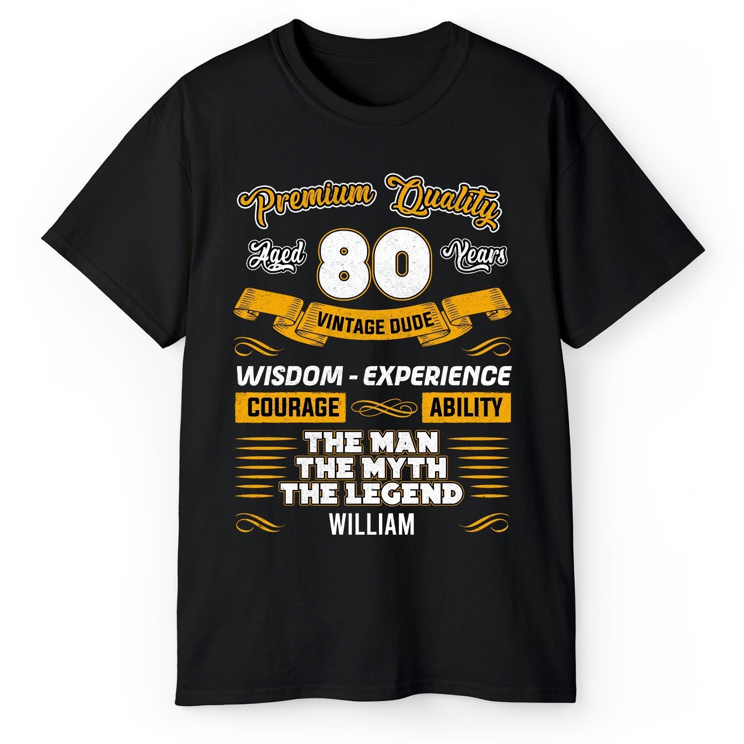 Premium Quality 80 Years - Personalized 80th Birthday gift For 80 Year Old - Custom Tshirt - Elizabeth Fashions