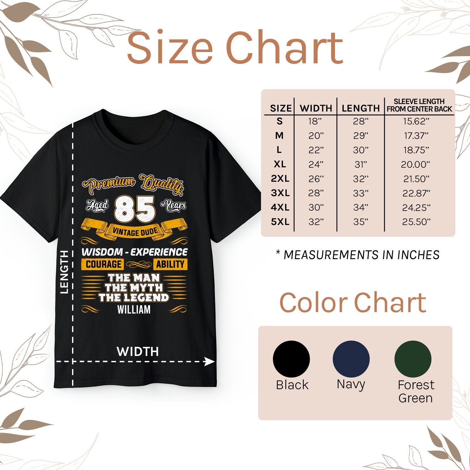 Premium Quality 85 Years - Personalized 85th Birthday gift For 85 Year Old - Custom Tshirt - Elizabeth Fashions