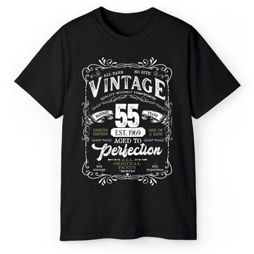 Matured 55 Years - Personalized 55th Birthday gift For 55 Year Old - Custom Tshirt - Elizabeth Fashions