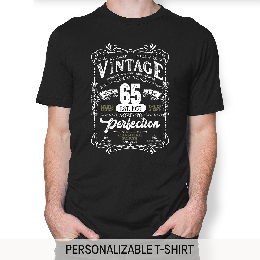 Matured 65 Years - Personalized 65th Birthday gift For 65 Year Old - Custom Tshirt - Elizabeth Fashions
