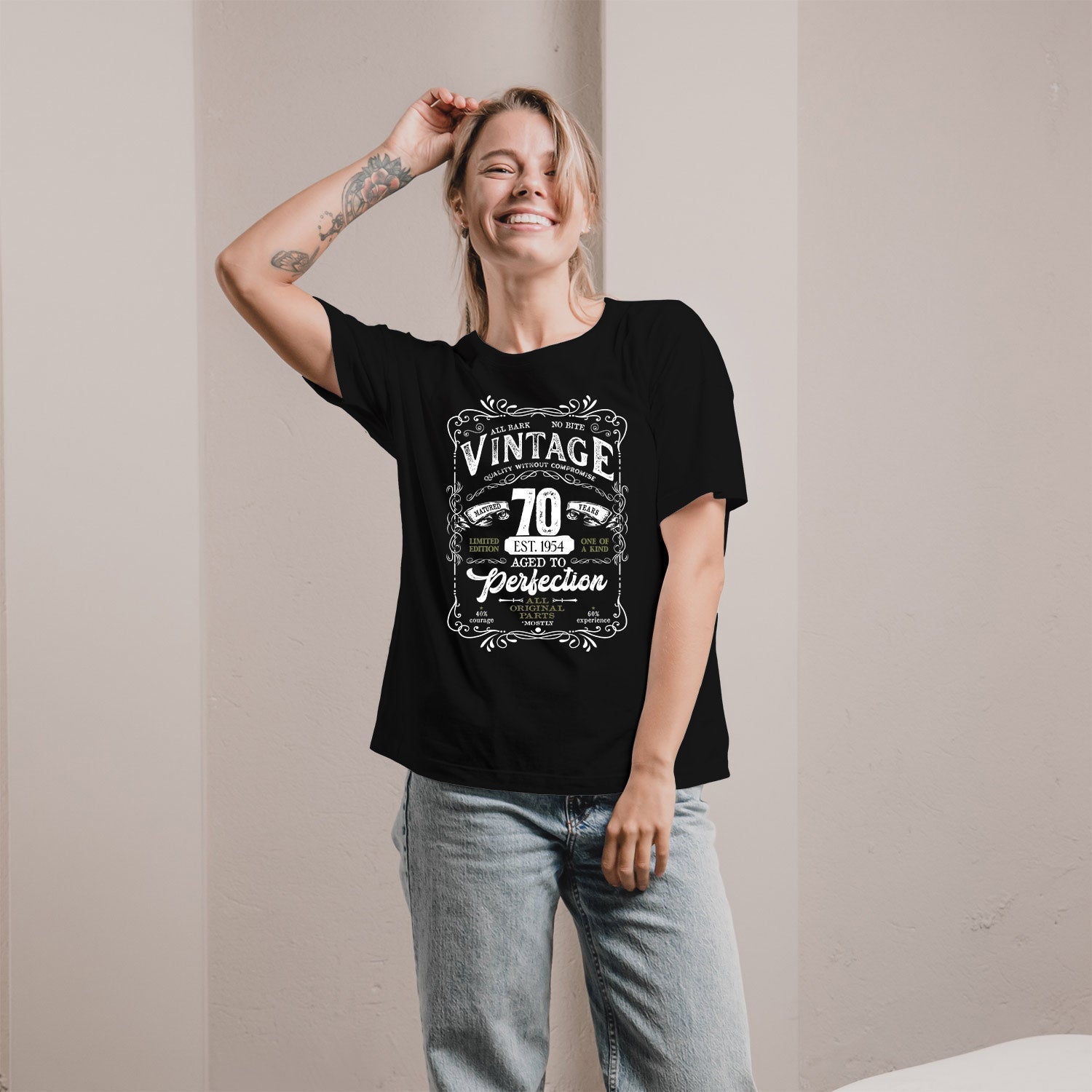 Matured 70 Years - Personalized 70th Birthday gift For 70 Year Old - Custom Tshirt - Elizabeth Fashions