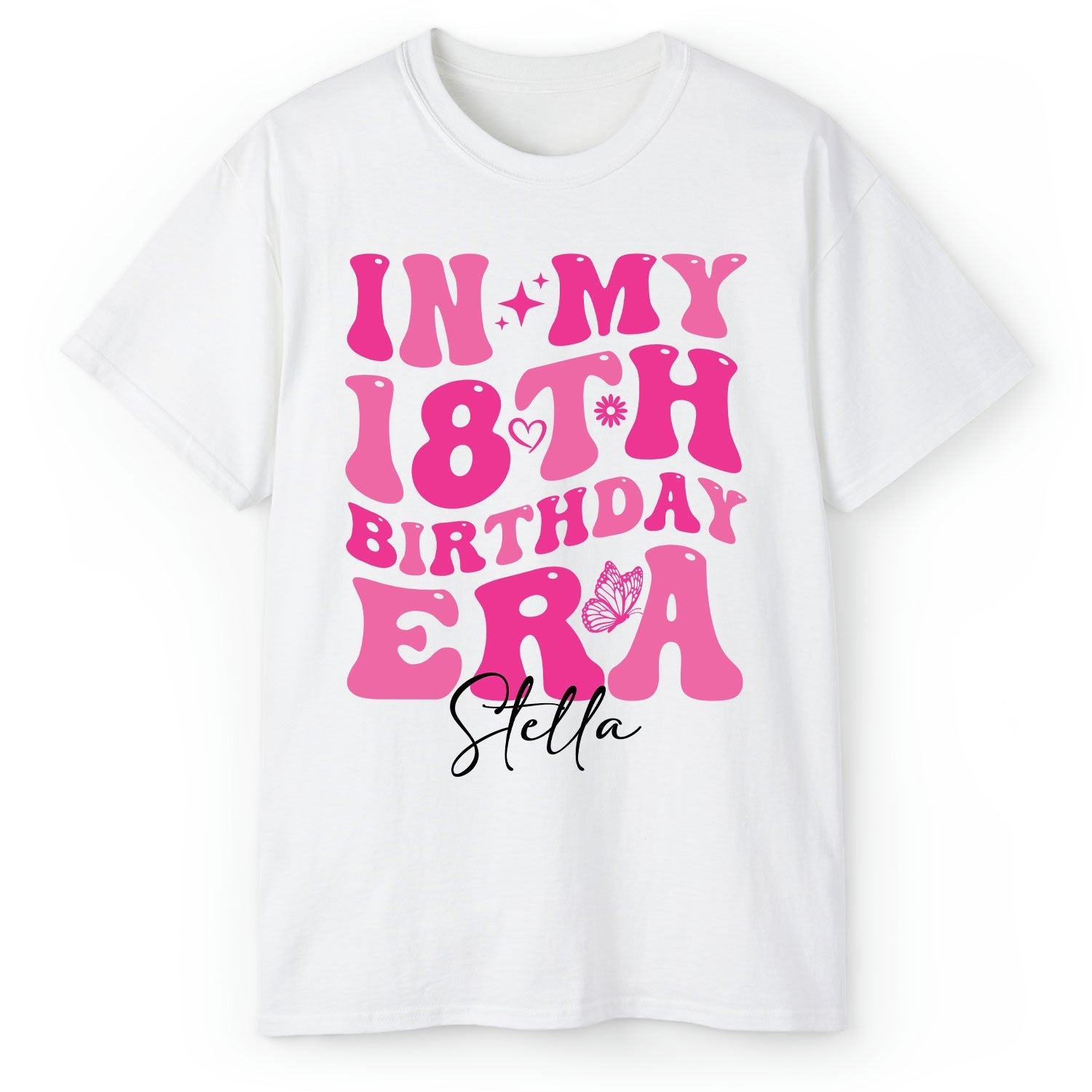 In My 18th Birthday Era - Personalized 18th Birthday gift For 18 Year Old Girl - Custom Tshirt - Elizabeth Fashions