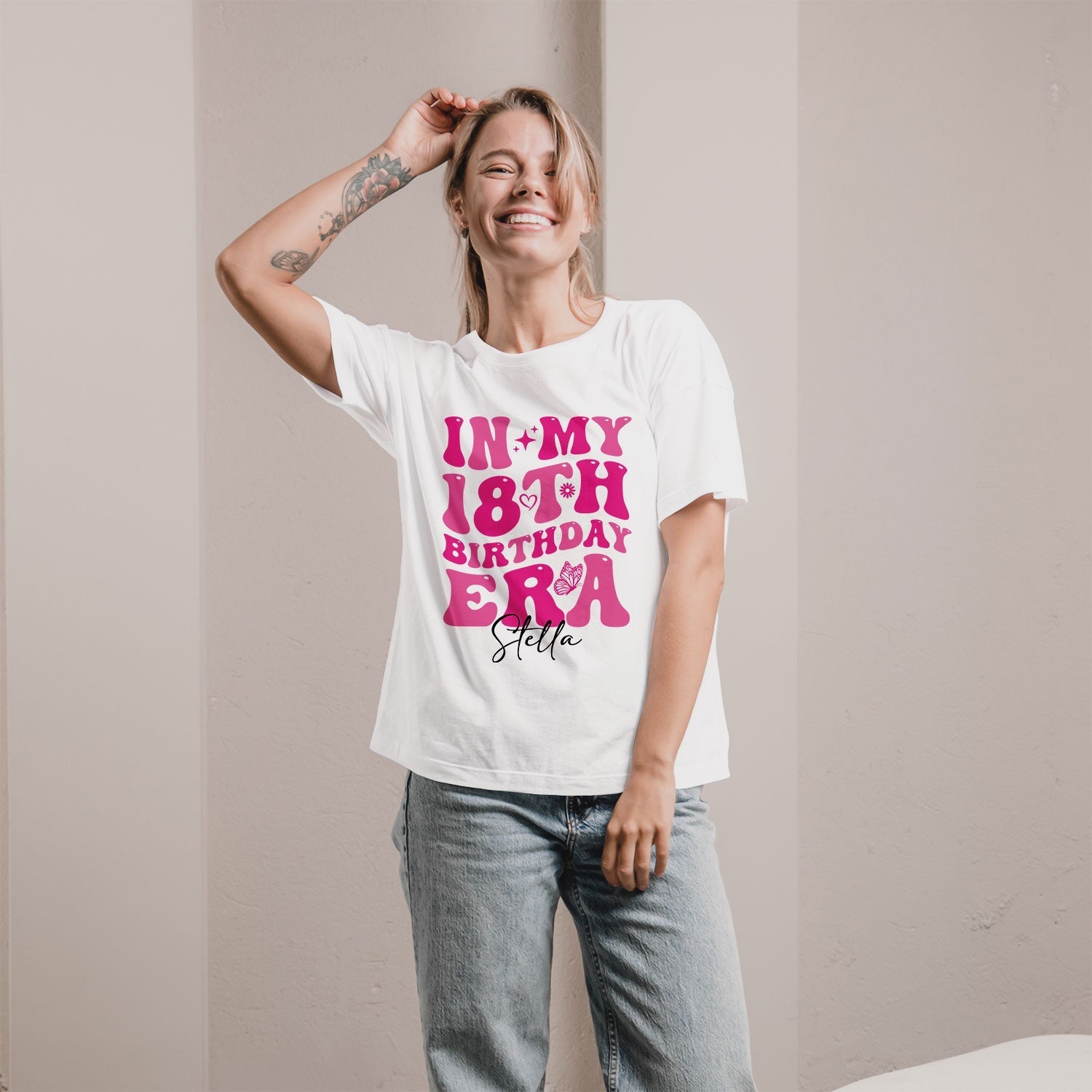 In My 18th Birthday Era - Personalized 18th Birthday gift For 18 Year Old Girl - Custom Tshirt - Elizabeth Fashions