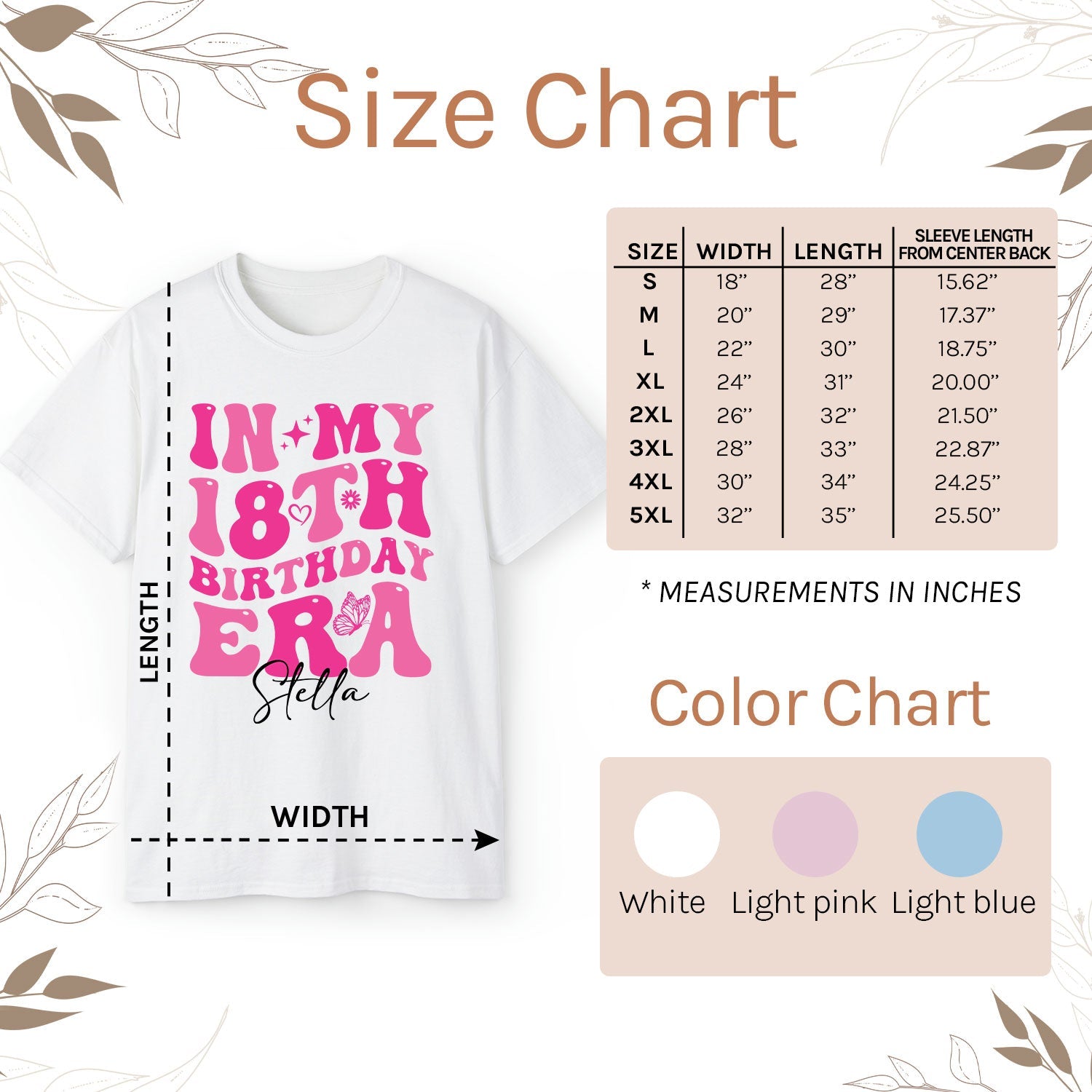 In My 18th Birthday Era - Personalized 18th Birthday gift For 18 Year Old Girl - Custom Tshirt - Elizabeth Fashions